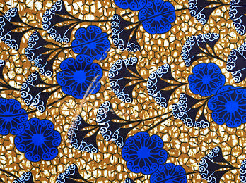 Blue,Curry, Black And White Rosey Designed Ankara Detachable Silklined Headwrap