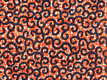 Orange,White, Blue Ankara Print Detachable Silklined Headwrap