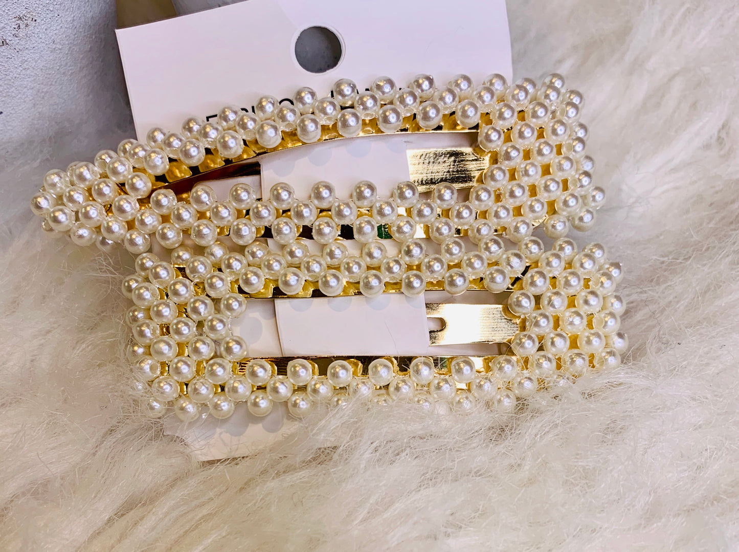 2 Piece Oval Pearl Hair Clip