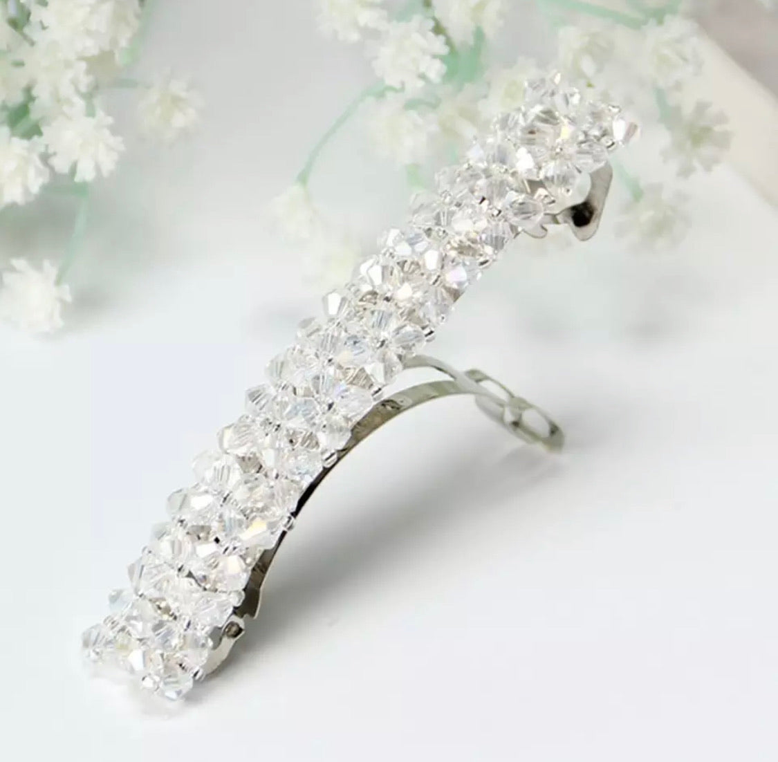 Crystal Silver Alloy Hair Clips