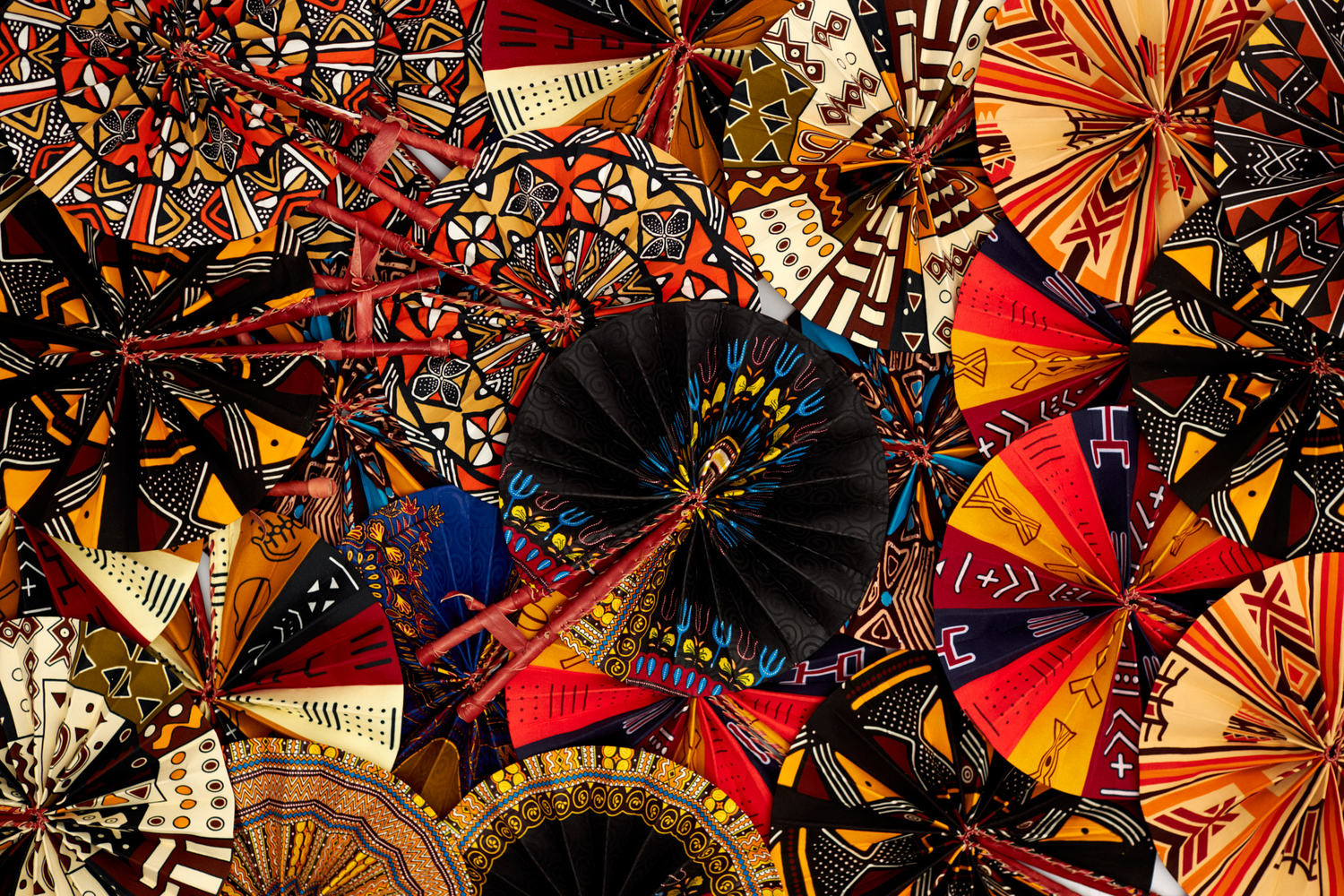Bogolan Print Hand fans