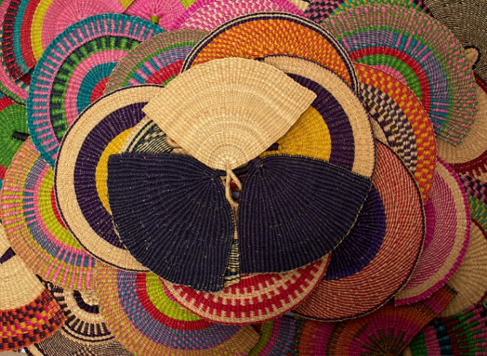 Straw Woven Handfans ( Women/Girls)