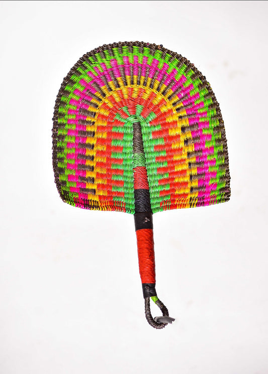 Fayard Straw Woven Handfan(Leather Based Handle)