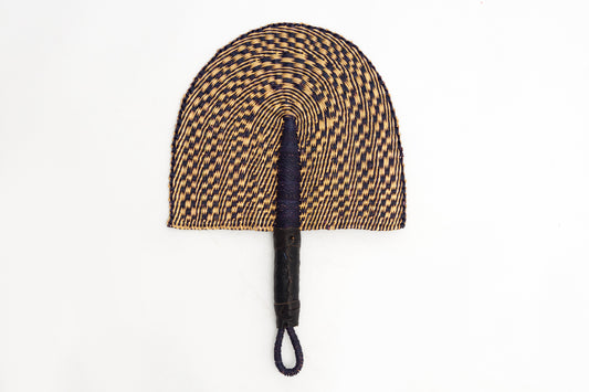 Blank Straw Woven Handfan(Leather Based Handle)