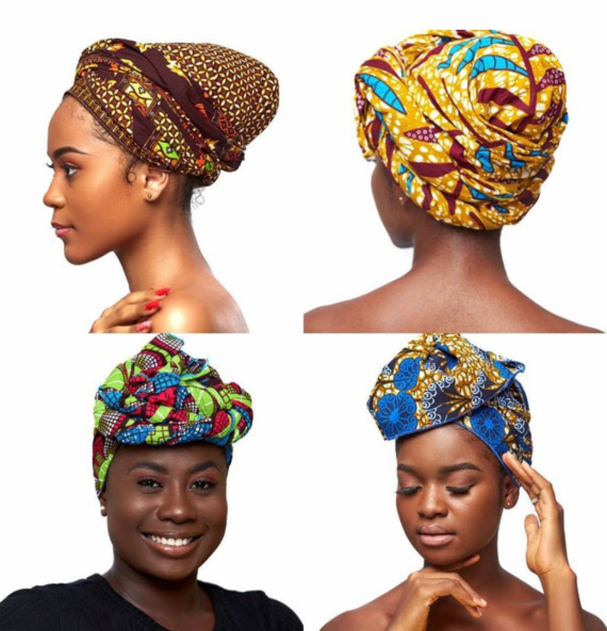 Wholesale (Bulk) Ankara/Bogolan And Kente Headwrap “30*30” Inches (Not Silk Lined)