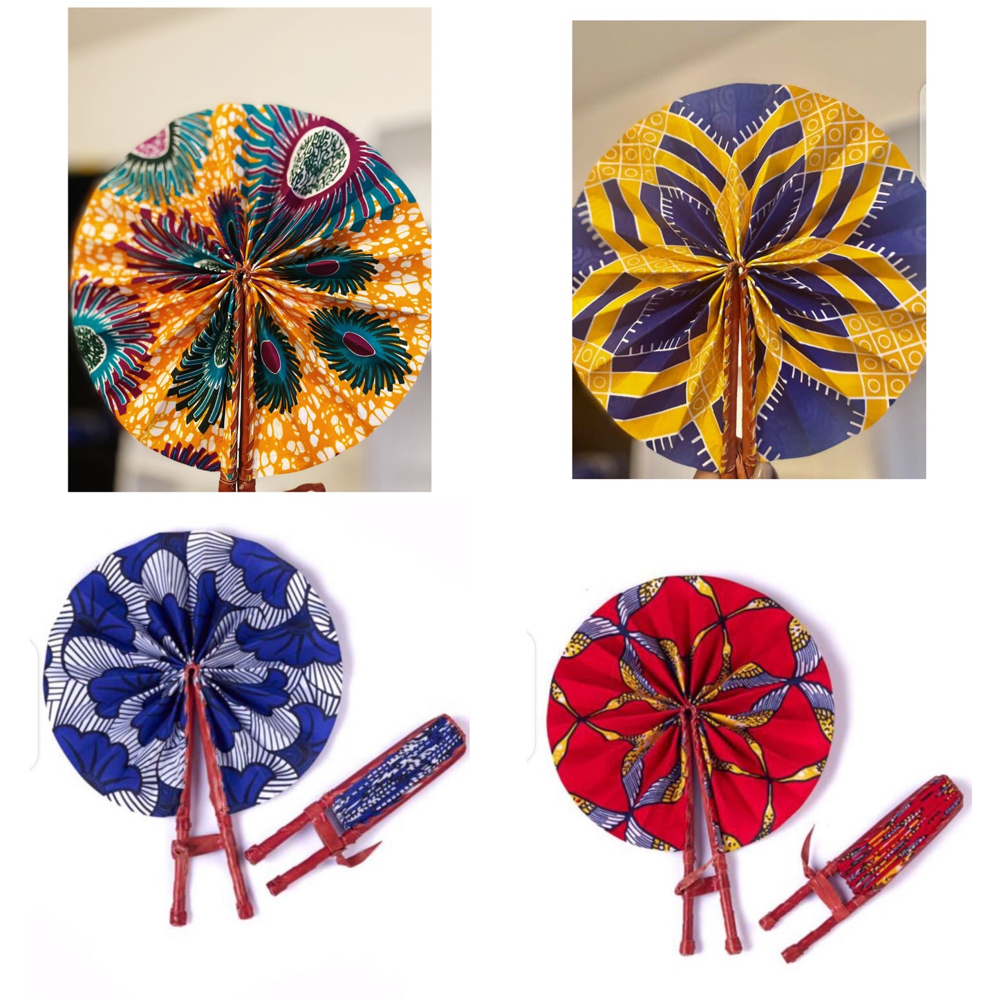 Wholesale (Bulk) Ankara/Bogolan And Kente Foldable Hand Fans