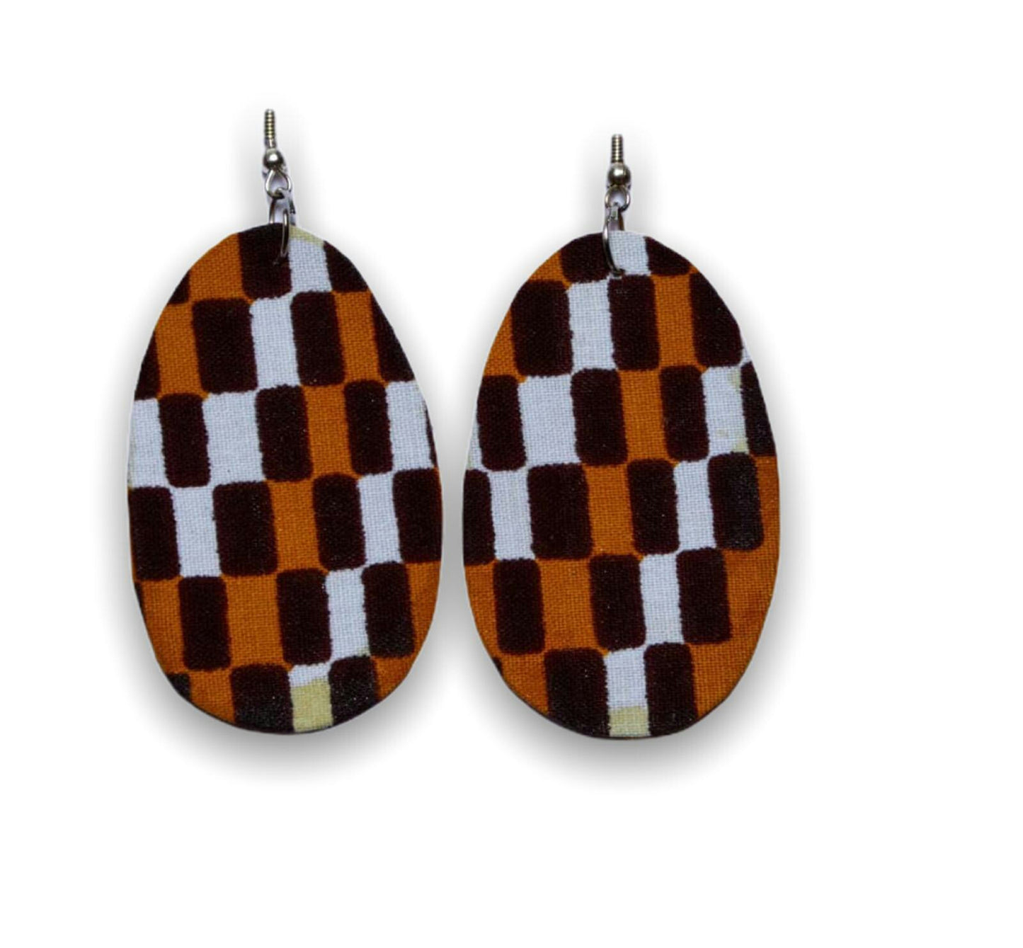 Light weight dangling Ankara Print Earrings,classy and sexy Black, brown, and white blend of colours