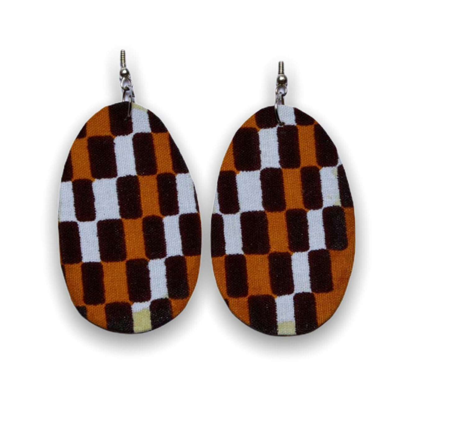 Light weight dangling Ankara Print Earrings,classy and sexy Black, brown, and white blend of colours