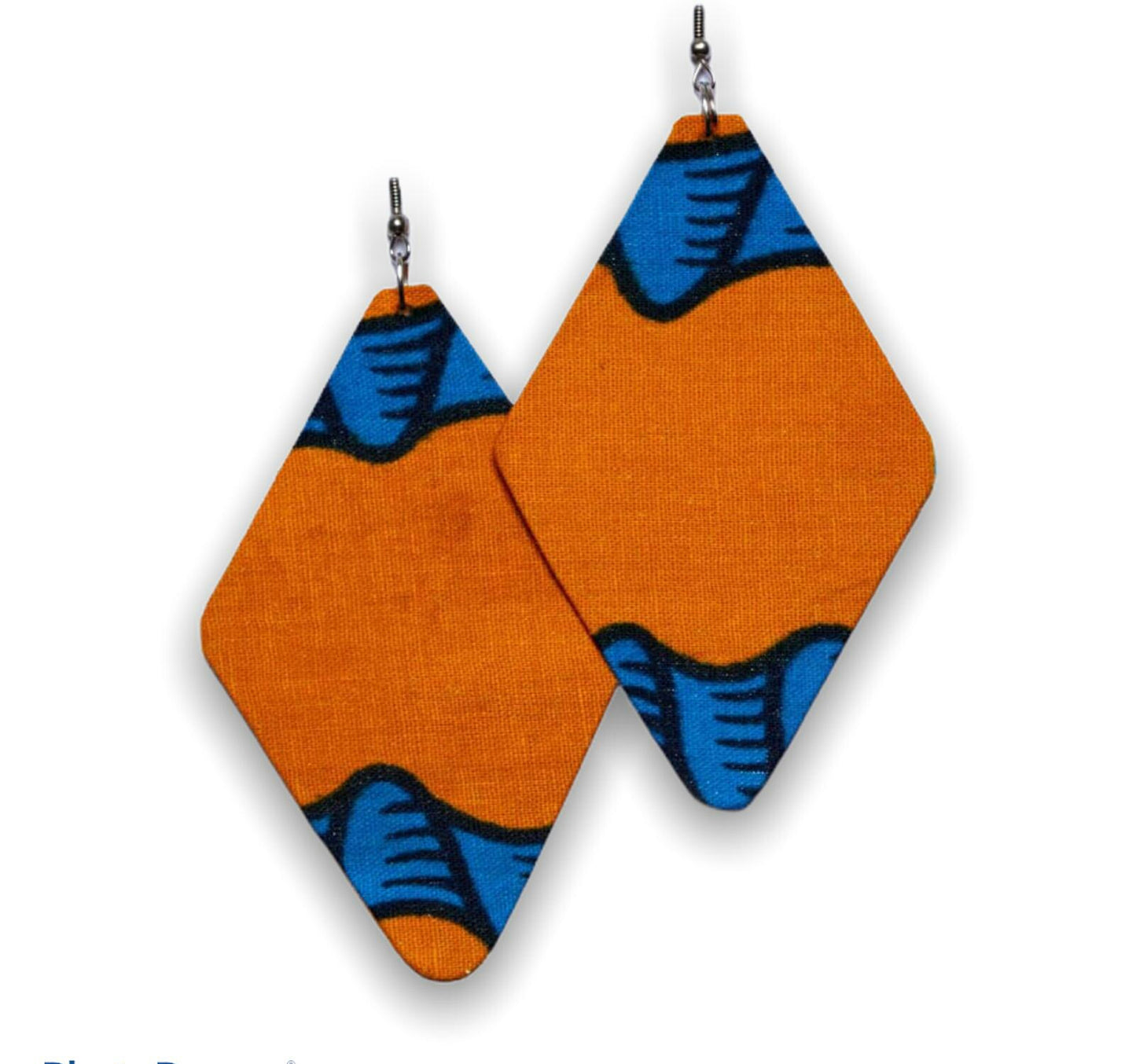 Light weight dangling Ankara Print Earrings,classy and sexy Orange,seablue and black blend of colours