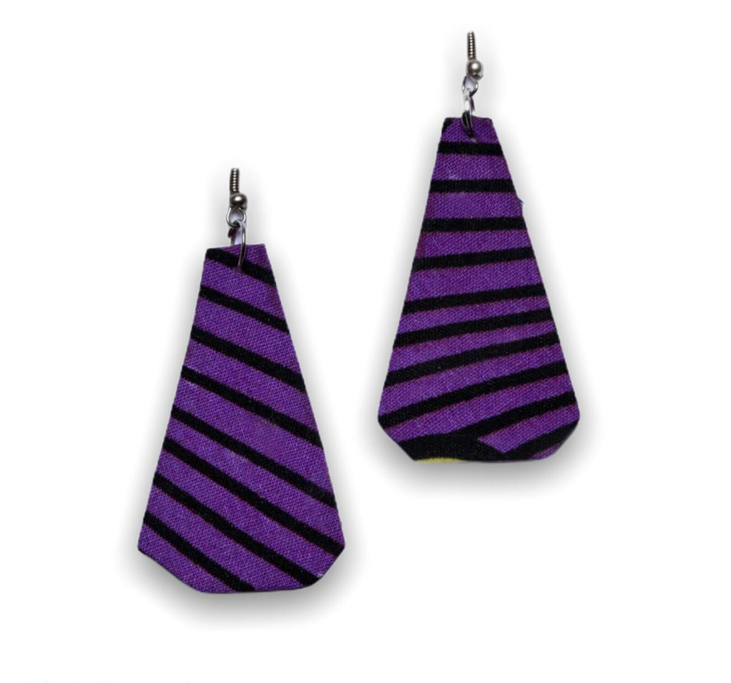 Light weight dangling Ankara Print Earrings,classy and sexy purple and black blend of colours