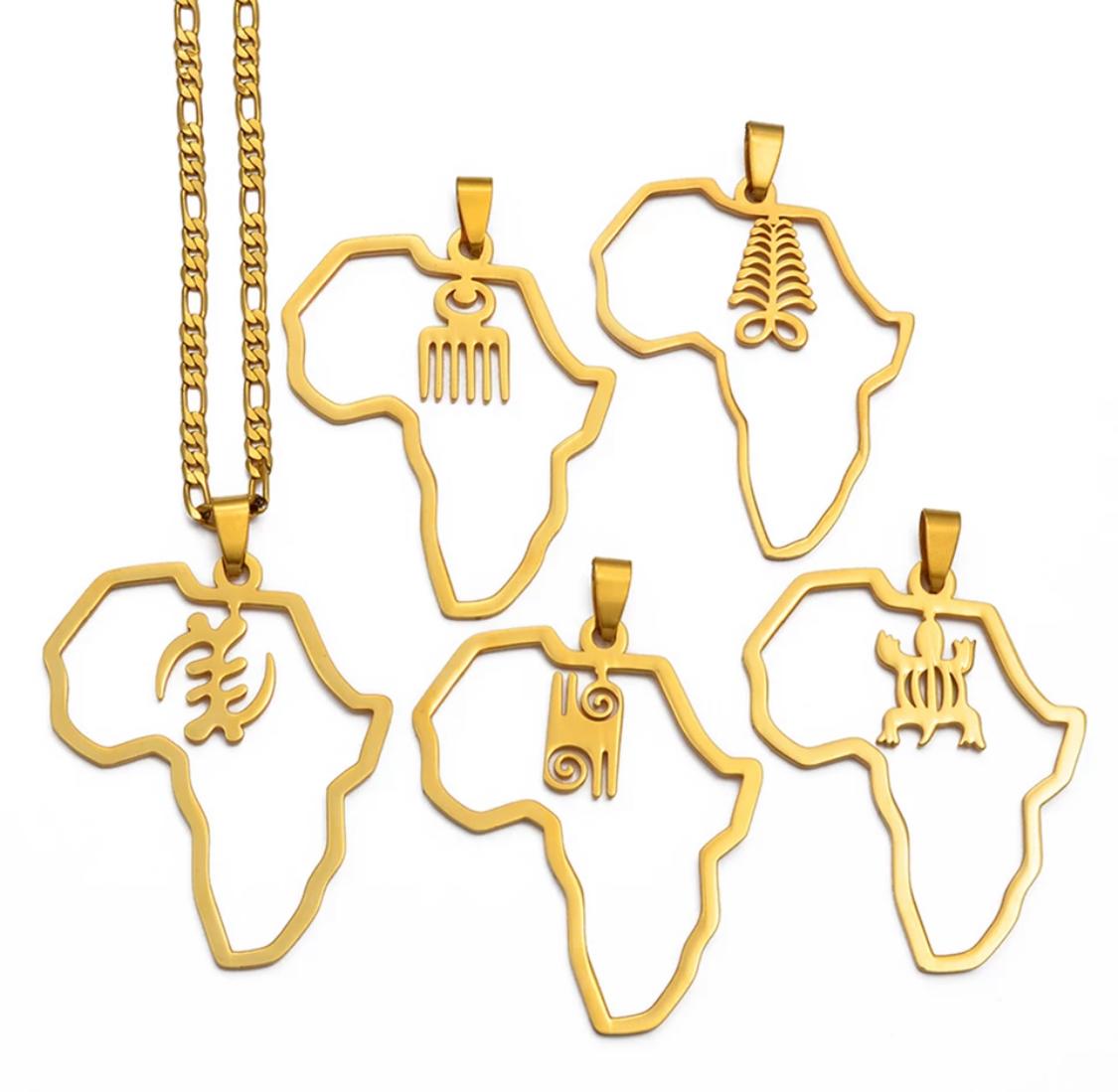 Comb African Symbol Pendant Necklaces For Men and women.