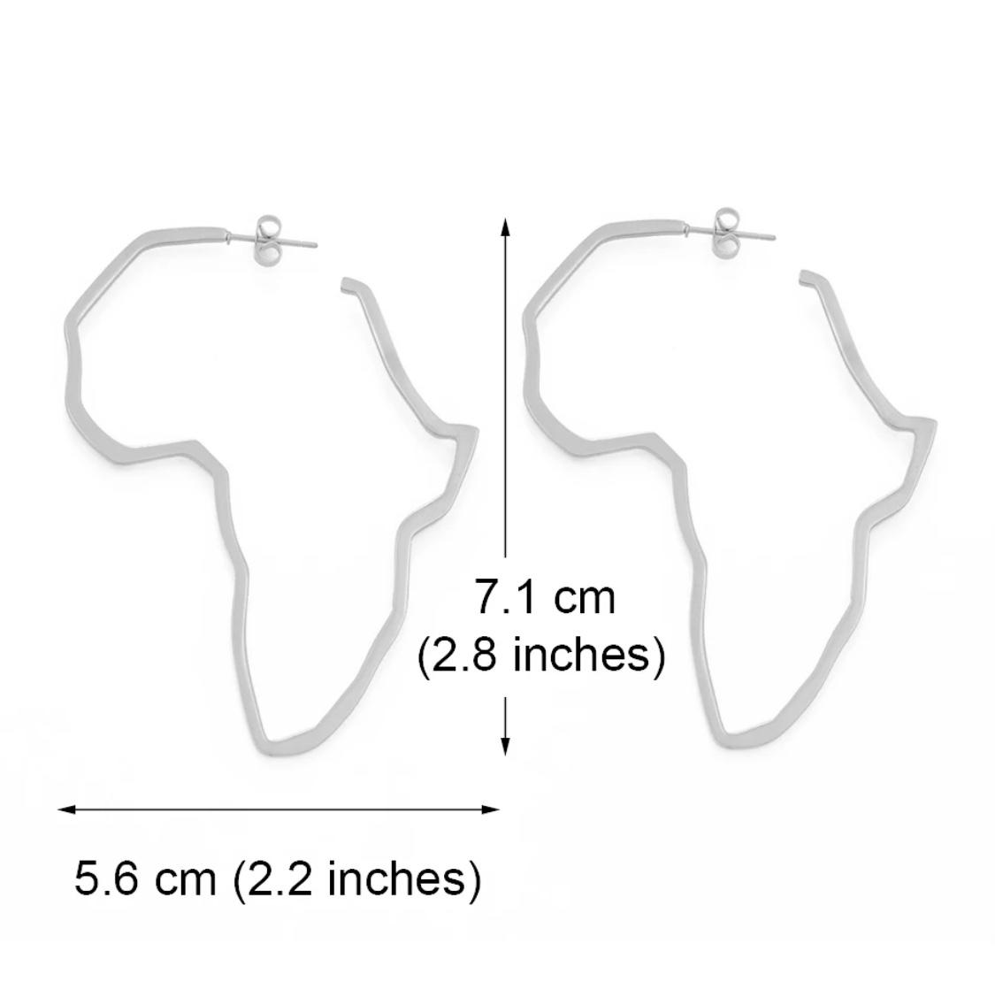 African Map Big Earings