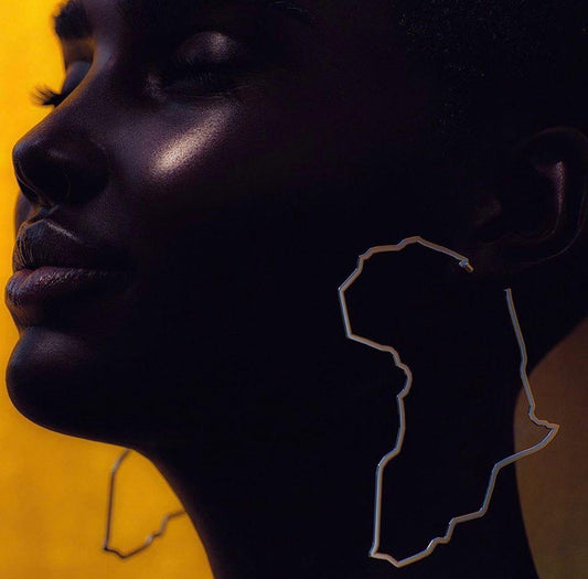 African Map Big Earings