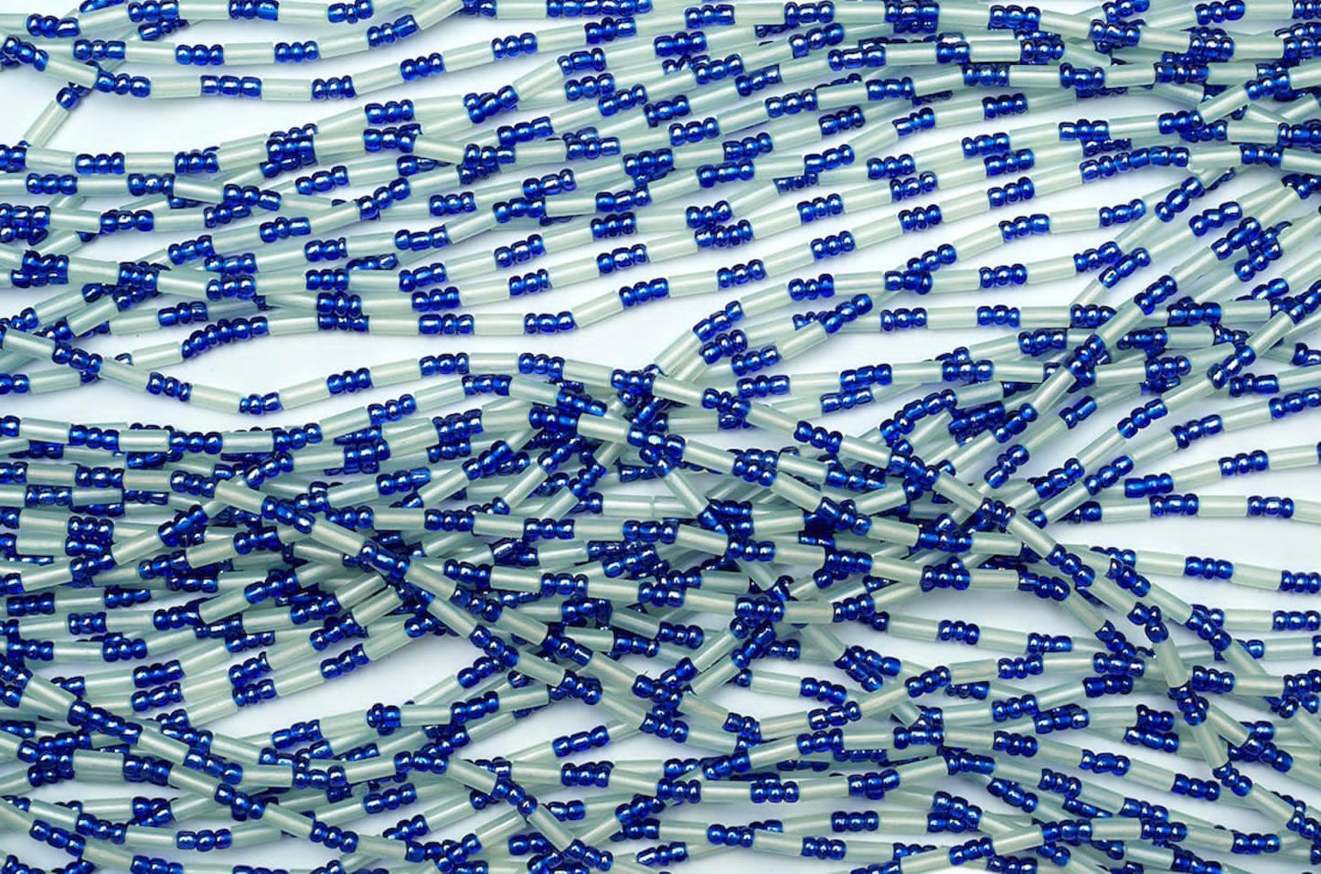 50 Inches Long Sexy Glow In The Dark Waist Beads, Clear And Blue Coloured(Tie On)