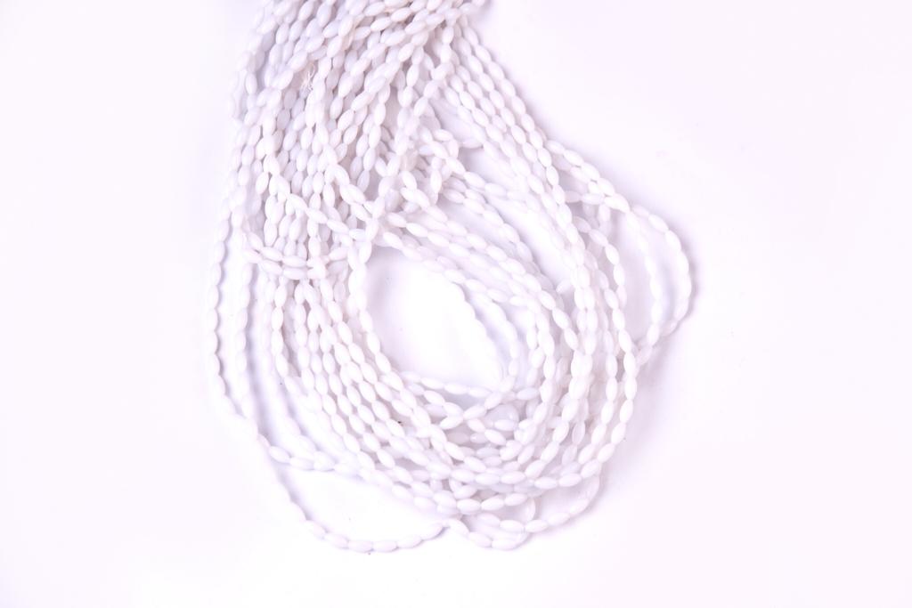 42 Inches White Seed Tie On Waist Beads
