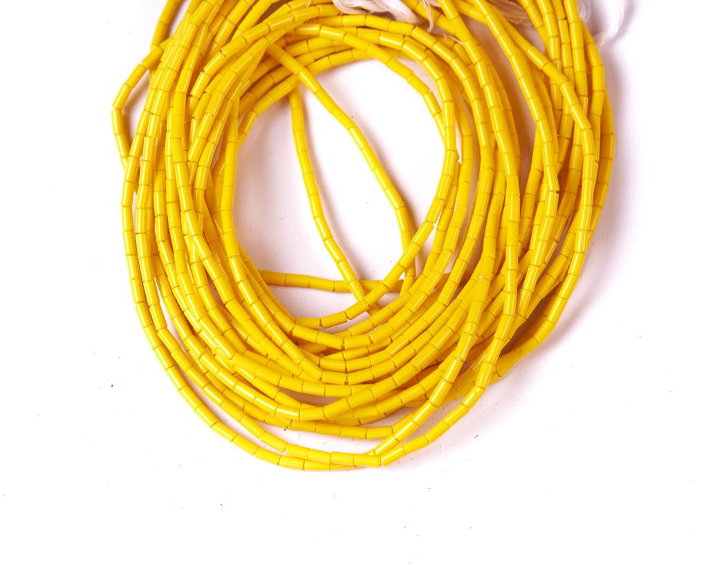 48 Inches Yellow Vinyl Tie On Waist Beads 