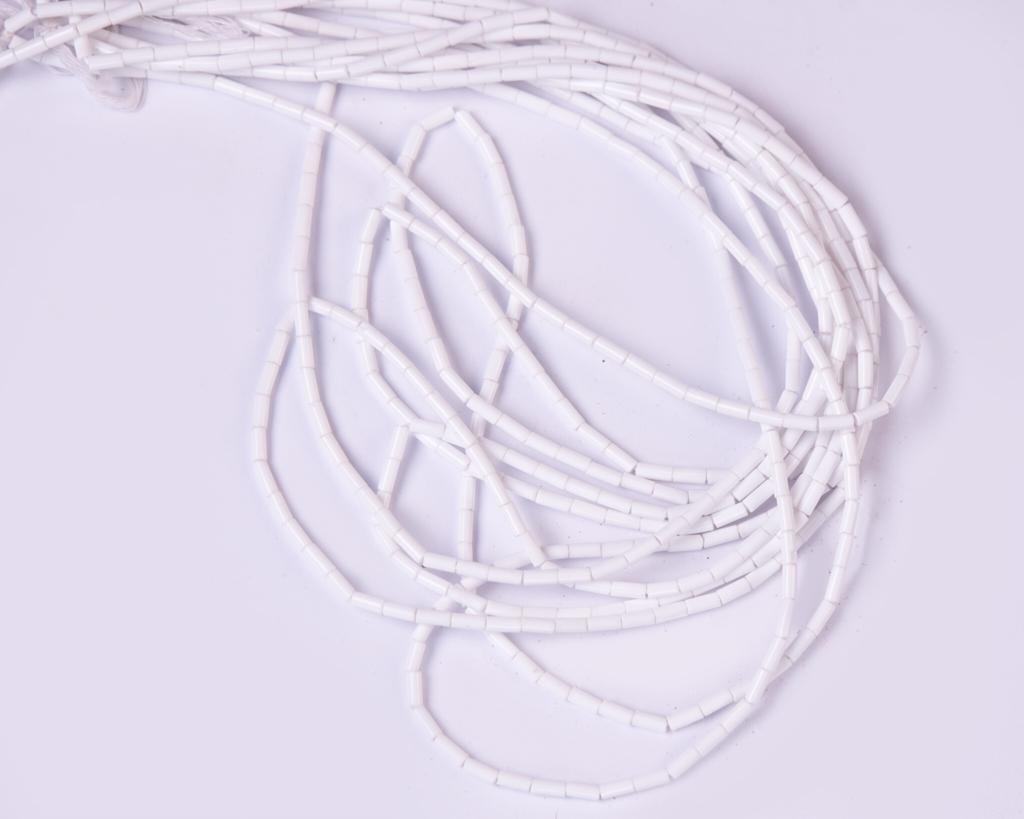 42 Inches White Vinyl Tie On Waist Beads