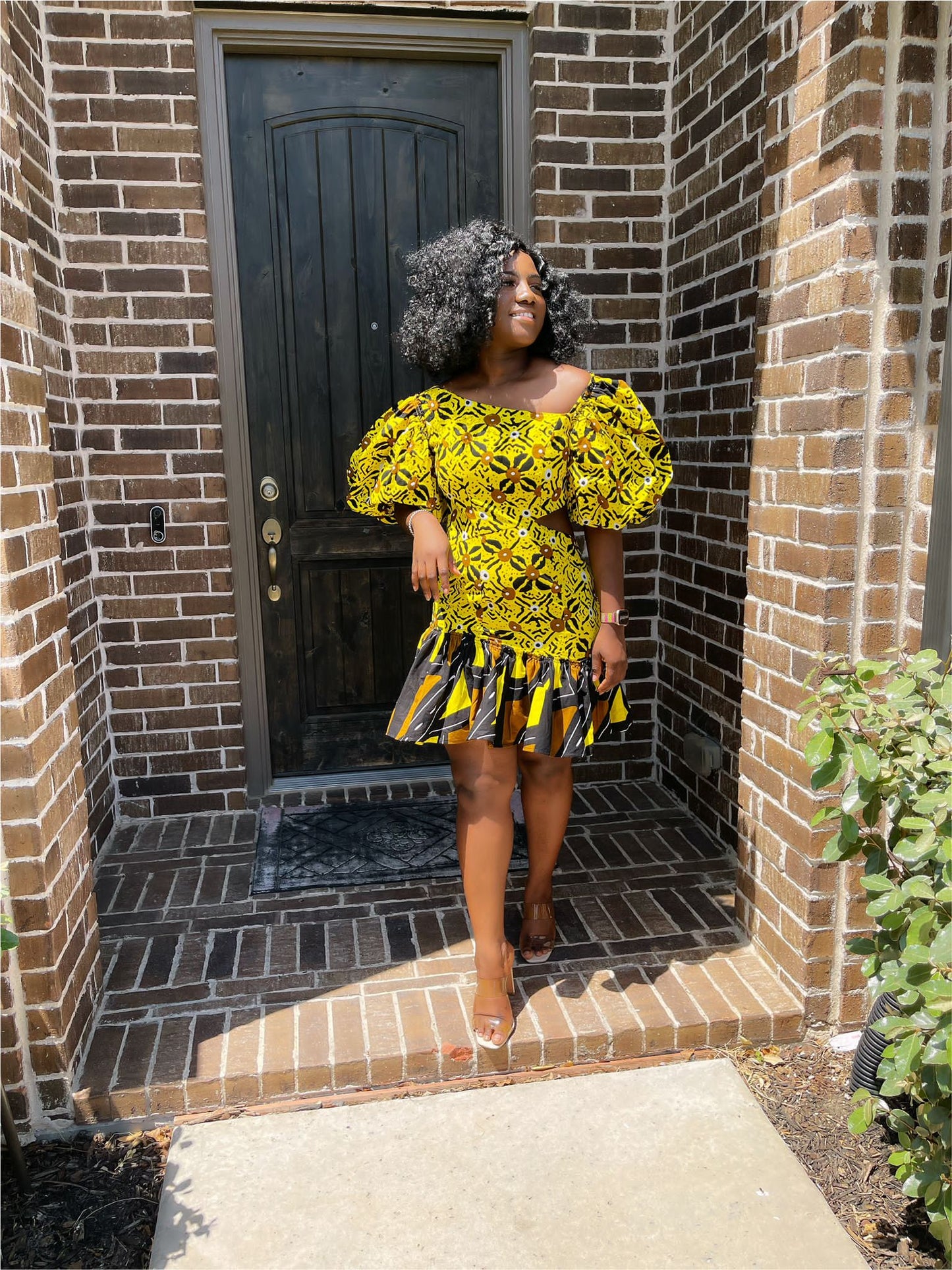 Pamela African Short  Puff Hand Dress.