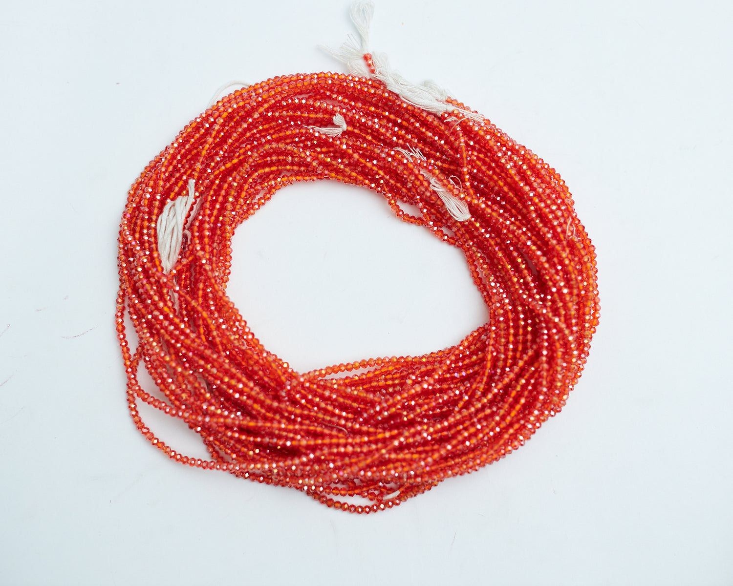52 Inches Orange Shiny Crystal Tie On Waist beads