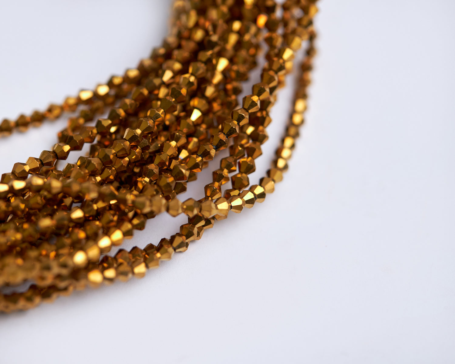 53 Inches Gold Shiny Crystal Tie On Waist beads