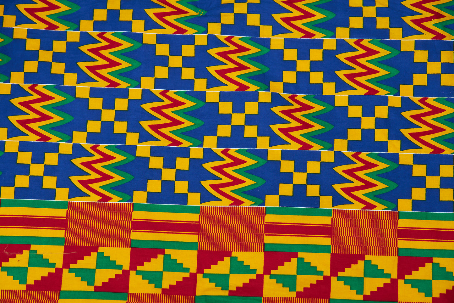 Ghanaian Kente High Quality Made,Red, Yellow,GreenAnd Blue Coloured Detachable Silklined Headwrap
