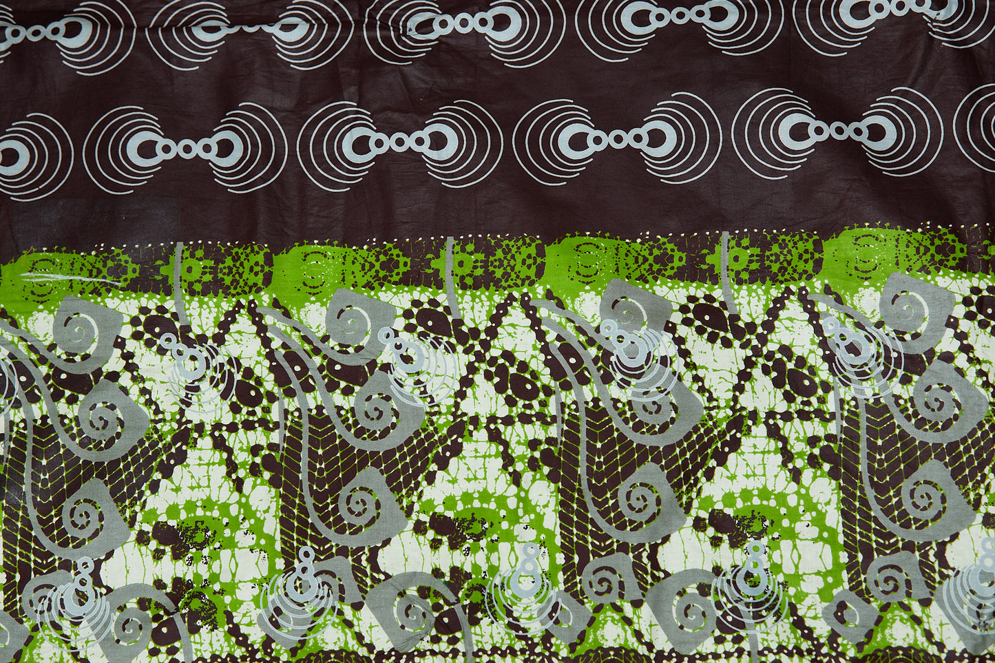 High Quality Bogolan Print made of Green, brown,ash white Beautiful Designed colours Detachable Silklined Headwrap