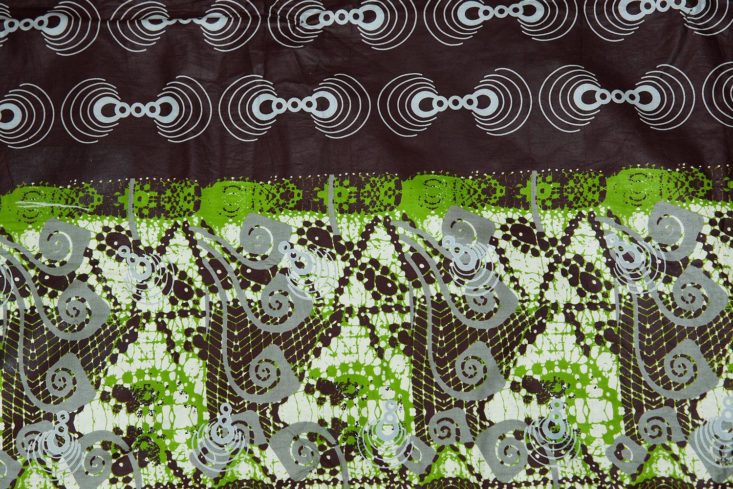 High Quality Bogolan Print made of Green, brown,ash white Beautiful Designed colours Detachable Silklined Headwrap