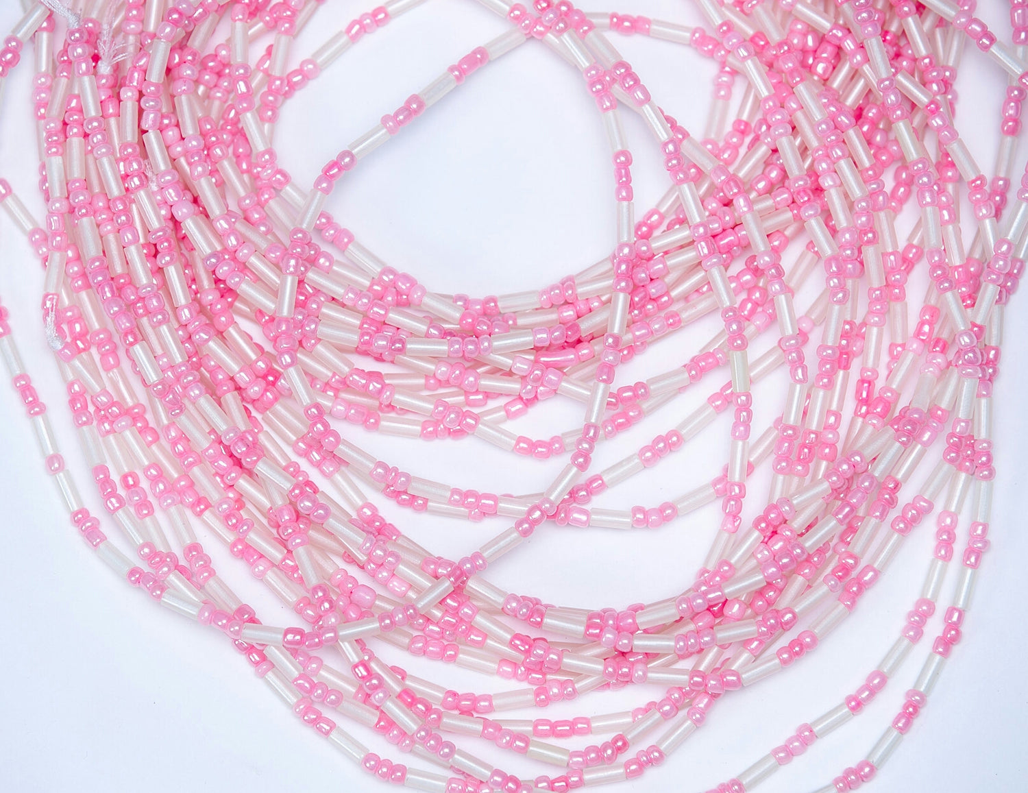 46  Inches Long Sexy Glow In The Dark Waist Beads, Clear And Pink Coloured(Tie On)