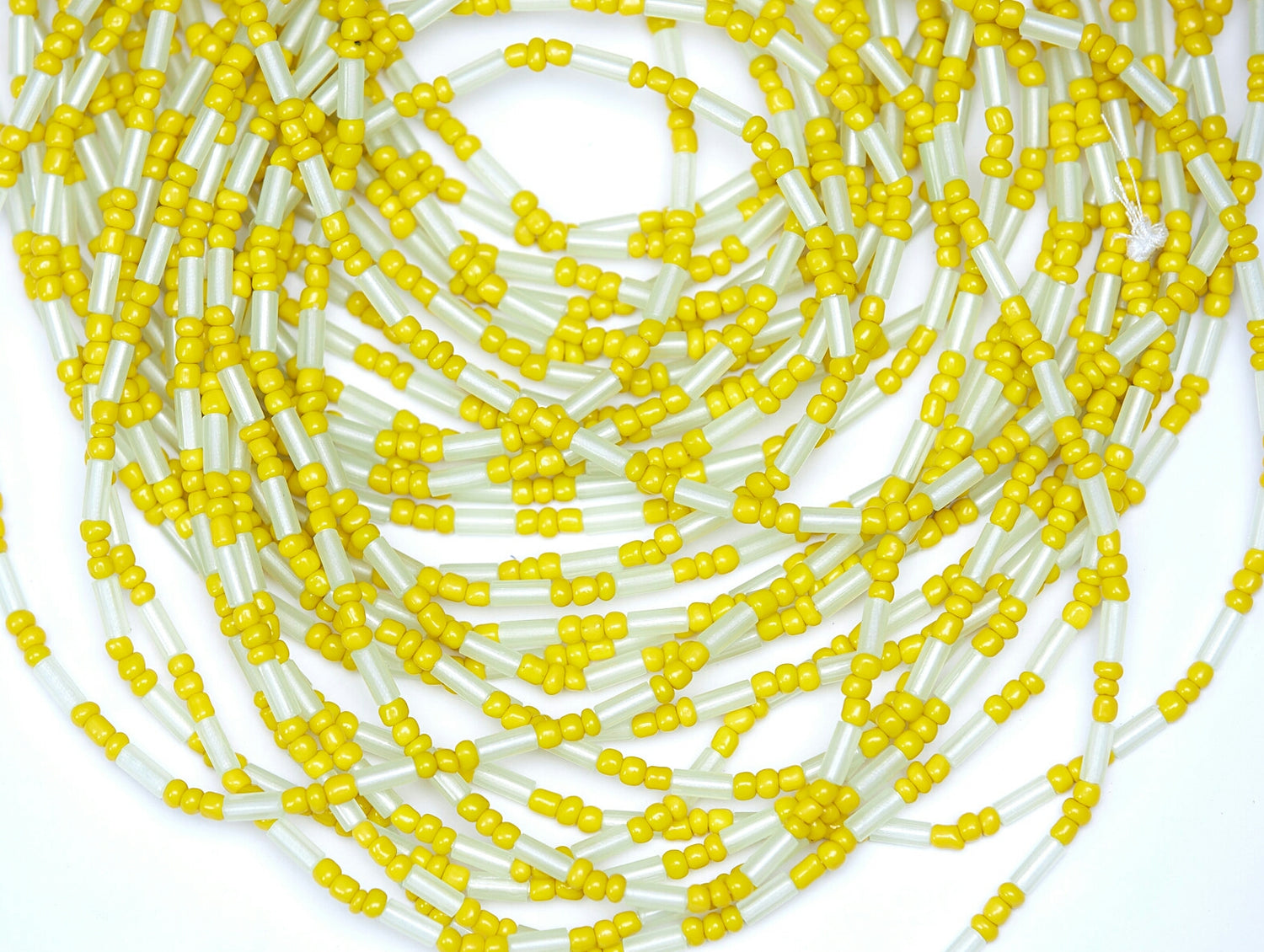 46  Inches Long Sexy Glow In The Dark Waist Beads, Clear And Yellow Coloured(Tie On)