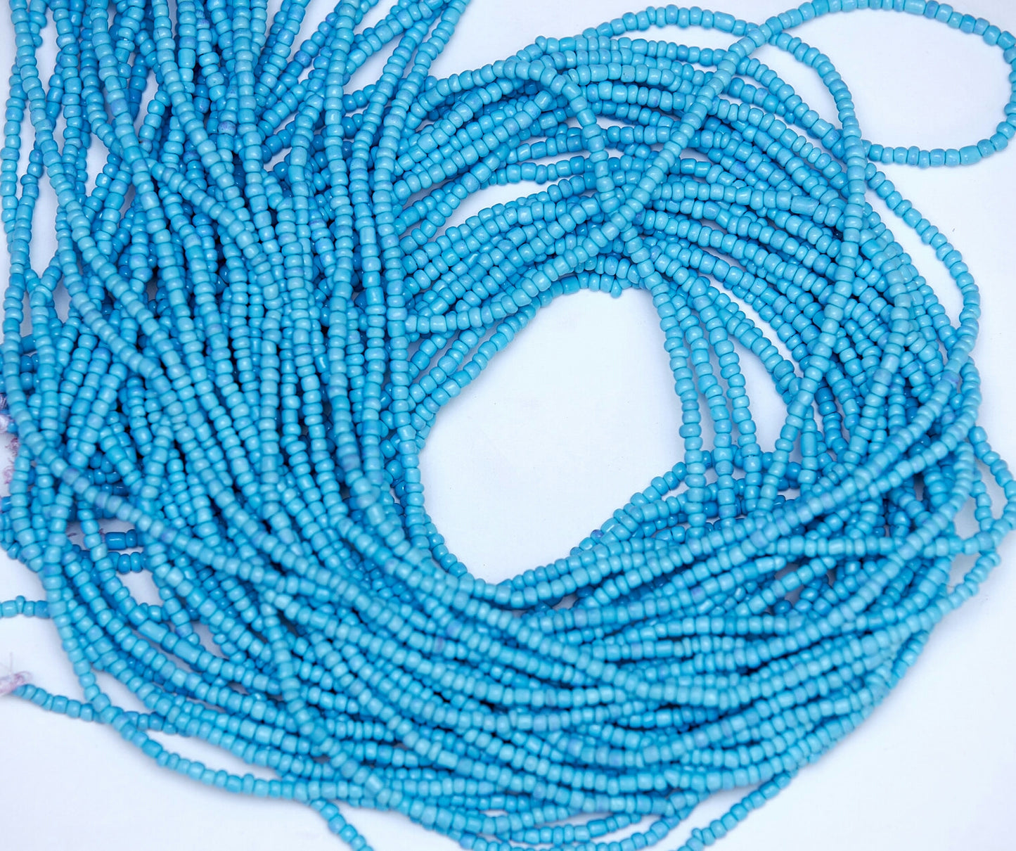 50 Inches Mint Blue Tie On Waist Beads 