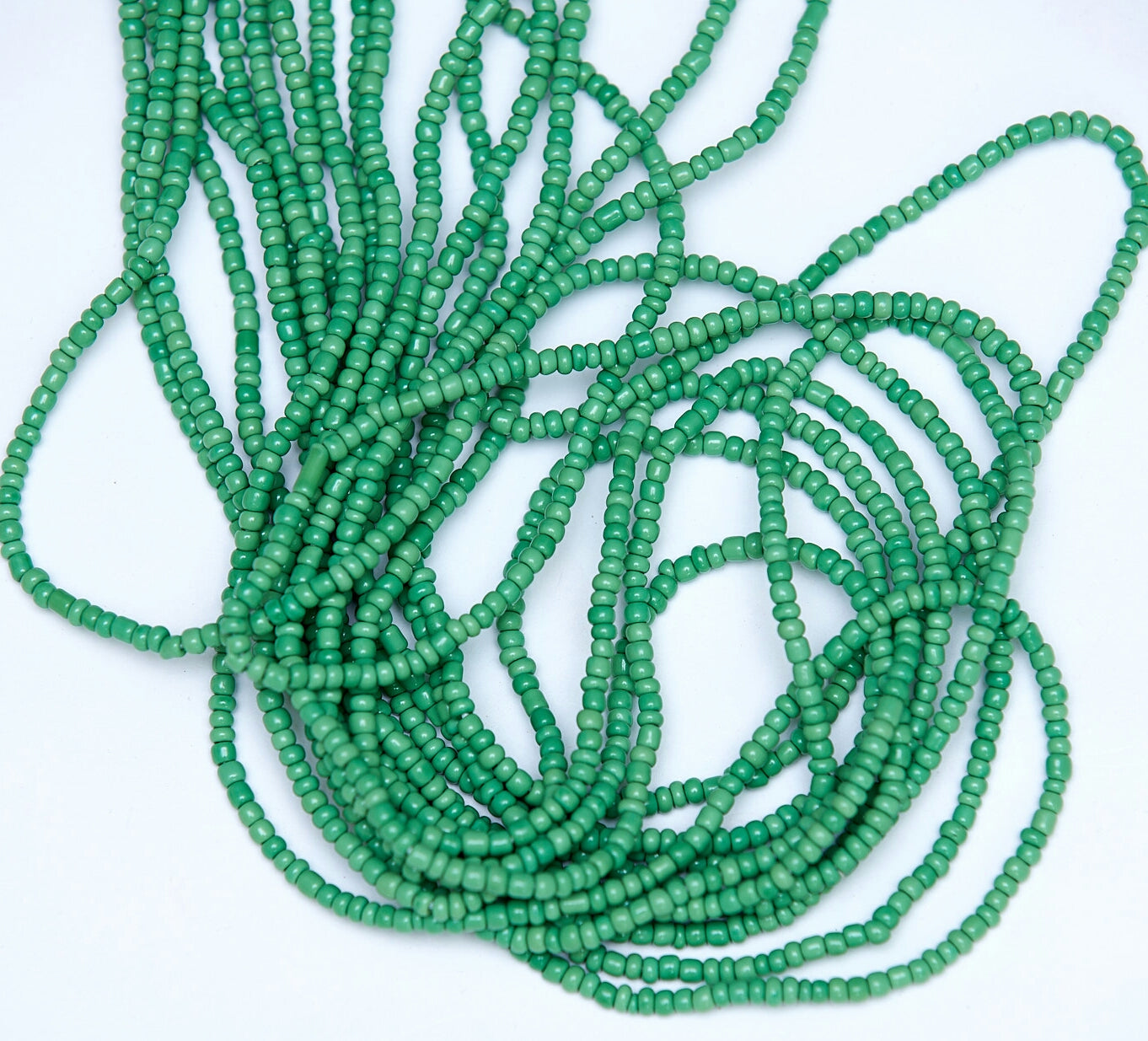 48 Inches Green Tie On Waist Beads