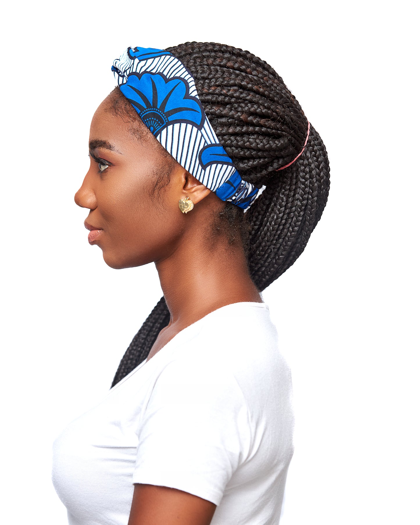 Blue And Black Ankara Print Interlock Headband