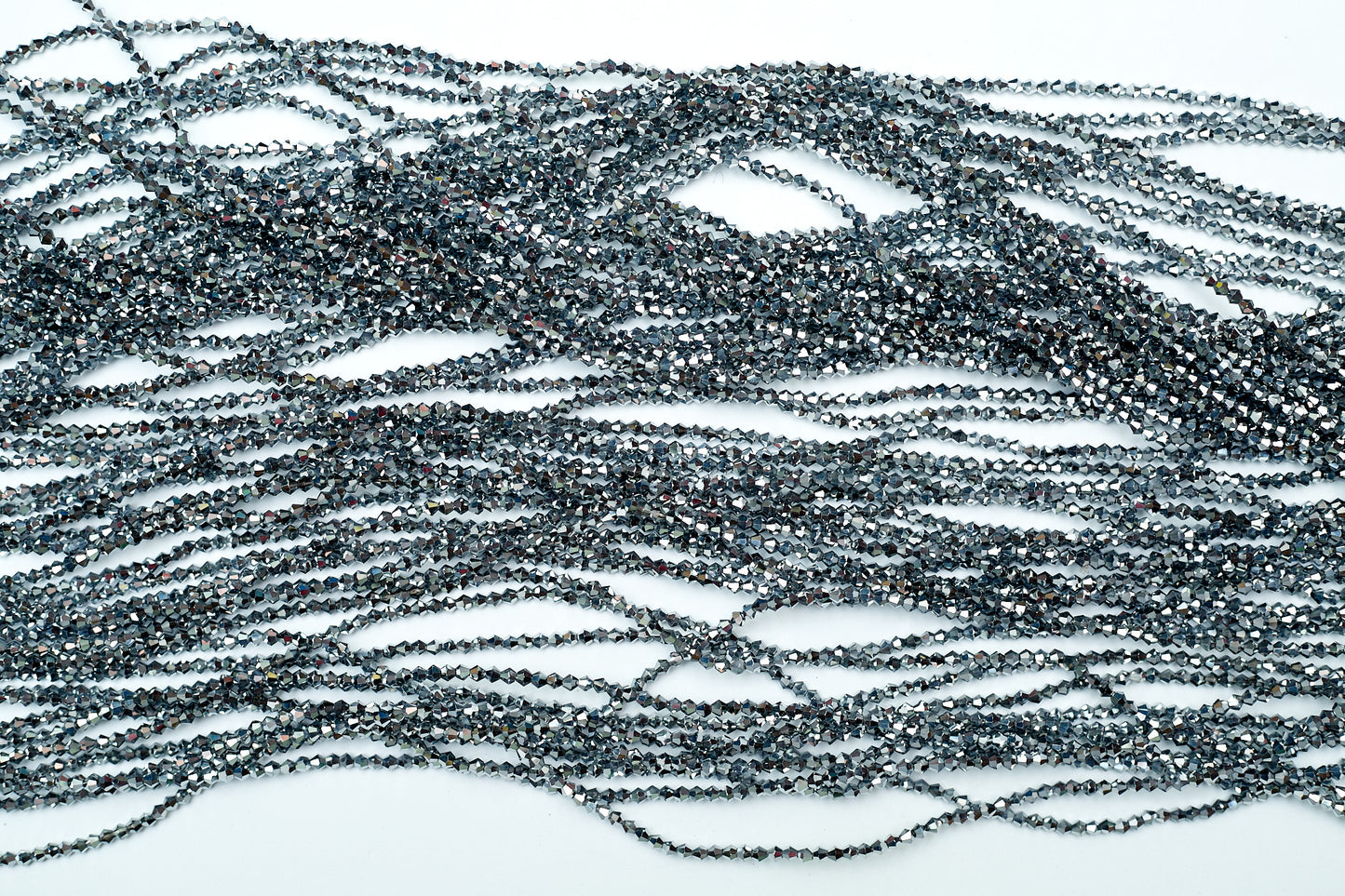 53 Inches Silver Shiny Crystal Tie On Waist beads
