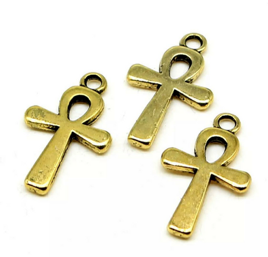 Ankh Gold Cross Antique Waist Bead Charm