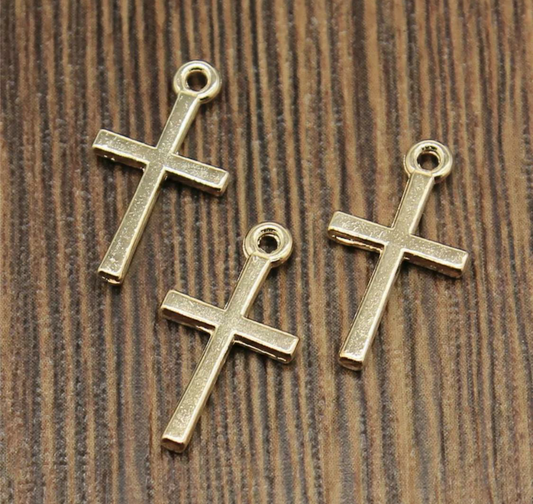 Gold Christian Cross Waist Bead Charm