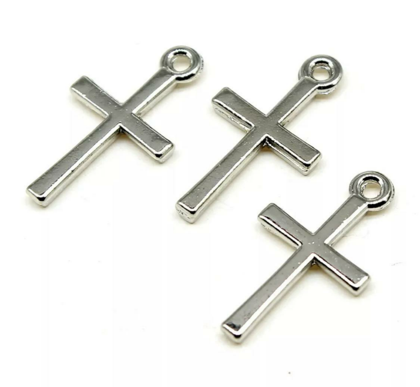 Silver Christian Cross Waist Bead Charm