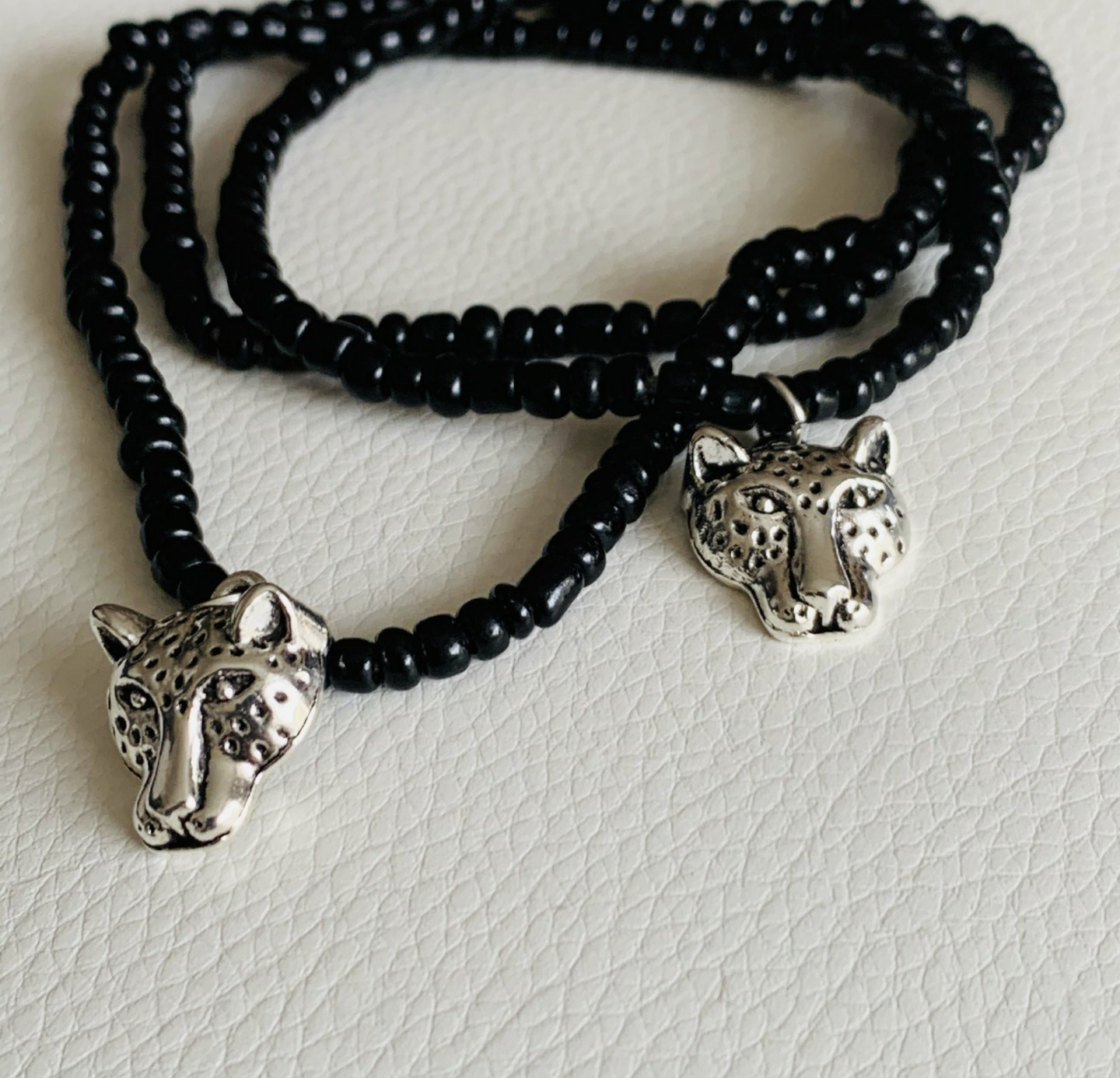 Silver 3d Leopard Waist Bead Charm