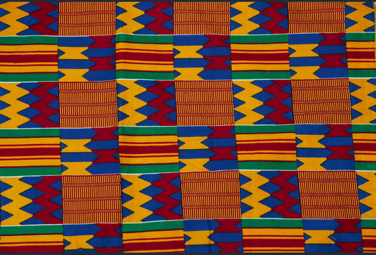 Yellow, Red , Green And Blue Kente Print Silk Lined Hair Bonnet