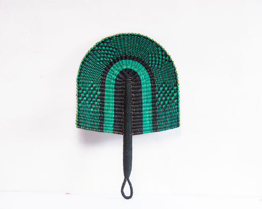 Prem Straw Woven Handfan(Leather Based Handle)