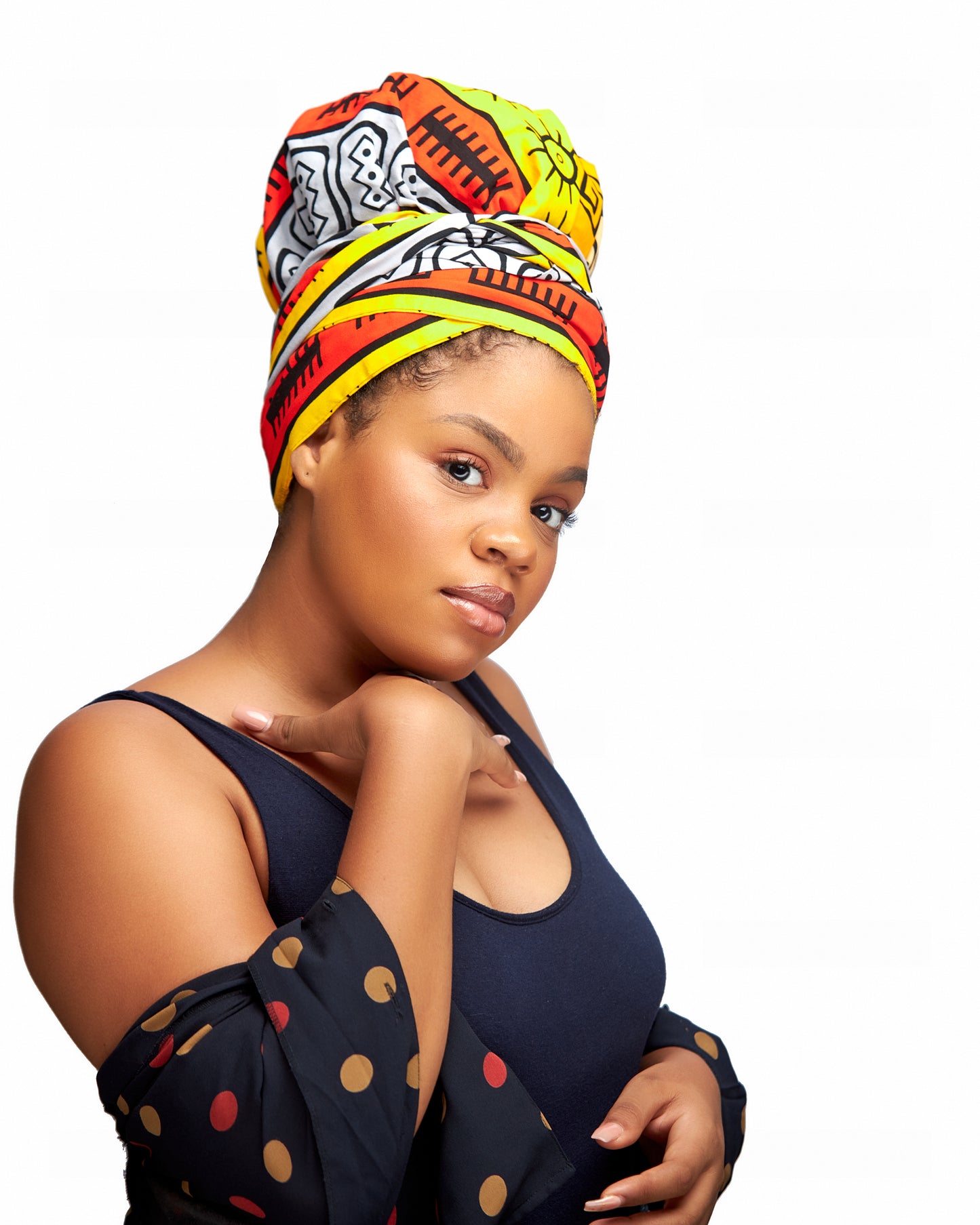 Ankara Wax Print Made of Ash, Yellow, Gold,Red And Black Blend of Beautiful Colours And Pattern, Hand Made Elastic Silklined Bonnet With Band