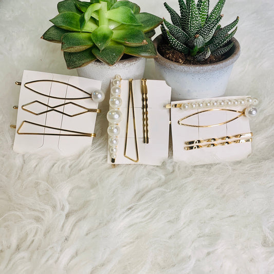 3 Different Set 3 pack Shaped Hair clip