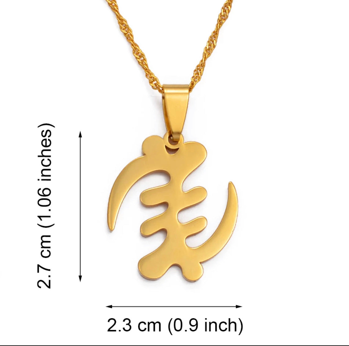 Gold Color Stainless Steel Adinkra Gye Nyame Ethnic Jewelry