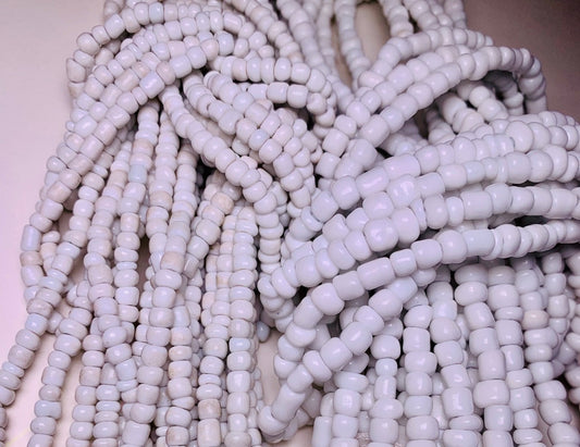 45 Inches White Tie On Waist Beads